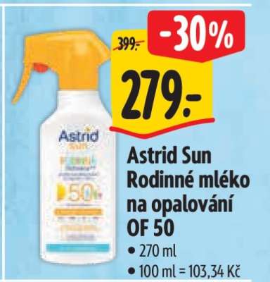 Astrid Sun Rodinné mléko na opalování OF 50