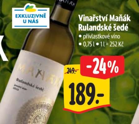 Vinařství Maňák Rulandské šedé