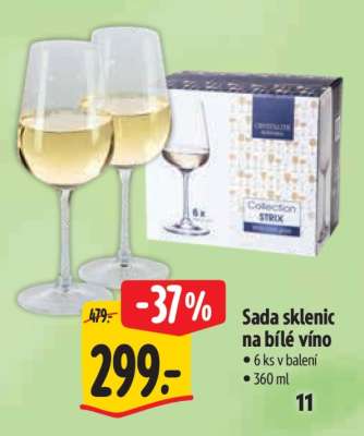 Sada sklenic na bílé víno