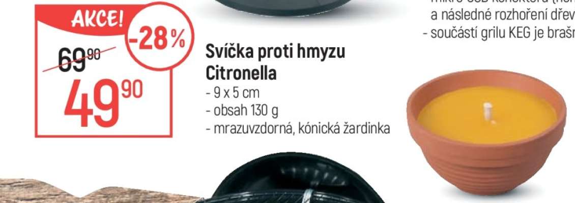 Svíčka proti hmyzu Citronella