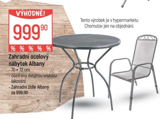 Zahradní ocelový nábytek Albany