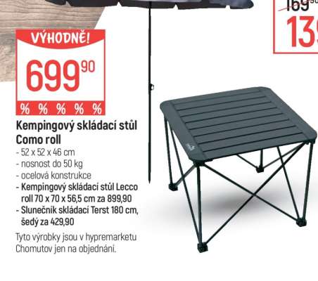 Kempingový skládací stůl Como roll