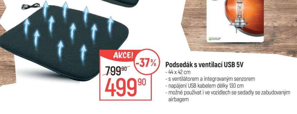 Podsedák s ventilací USB 5V