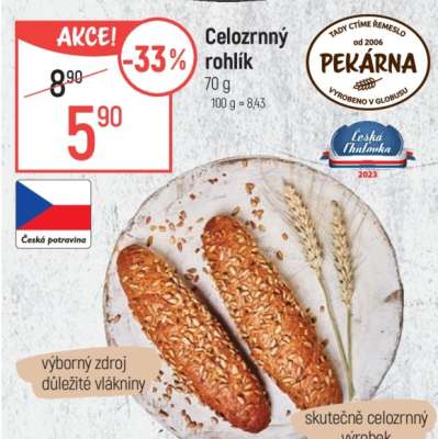 Celozrnný rohlík