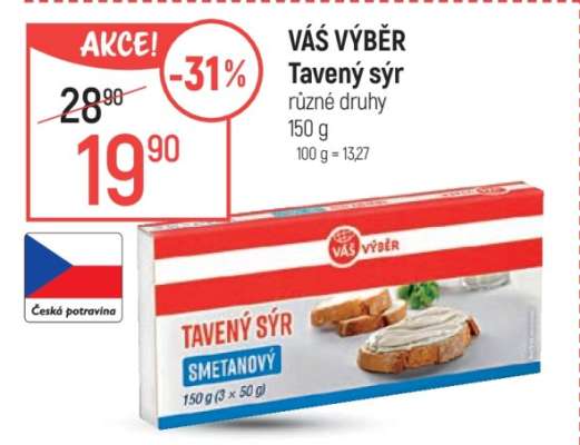 Váš výběr Tavený sýr