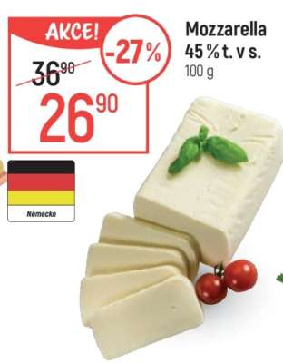Mozzarella 45 % t. v s.