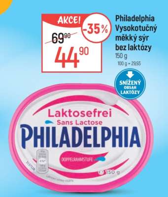 Philadelphia Vysokotučný měkký sýr bez laktózy