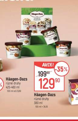 Häagen-Dazs různé druhy 380 ml