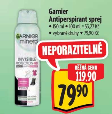 Garnier antiperspirant sprej