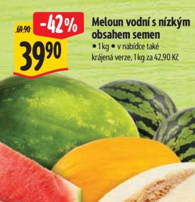 MELOUN VODNÍ S NÍZKÝM OBSAHEM SEMEN