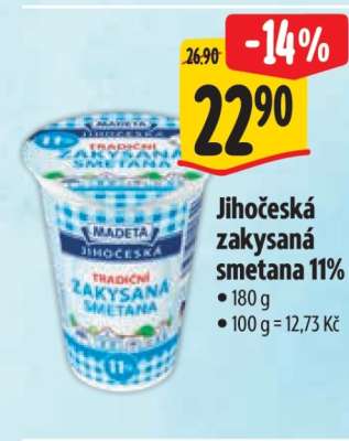 Jihočeská zakysaná smetana 11 %