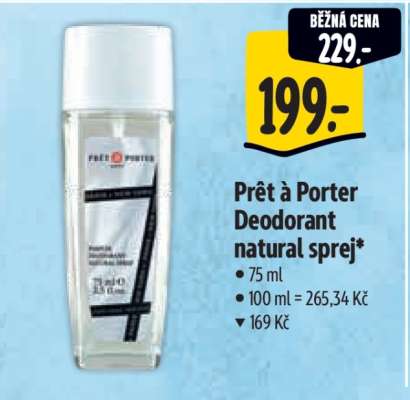 Prêt-à-porter Deodorant natural sprej
