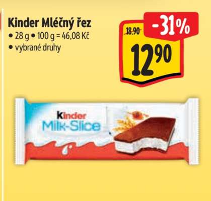 Kinder mléčný řez