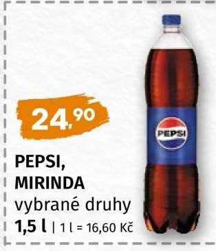 PEPSI, MIRINDA vybrané druhy