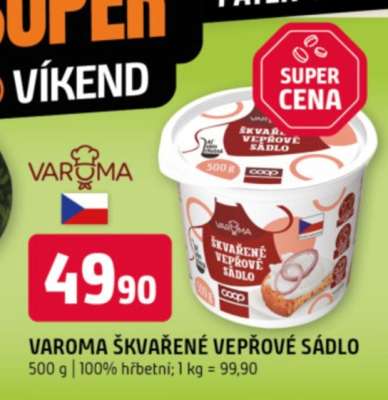 VAROMA ŠKVAŘENÉ VEPŘOVÉ SÁDLO