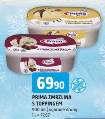 Prima zmrzlina s toppingem