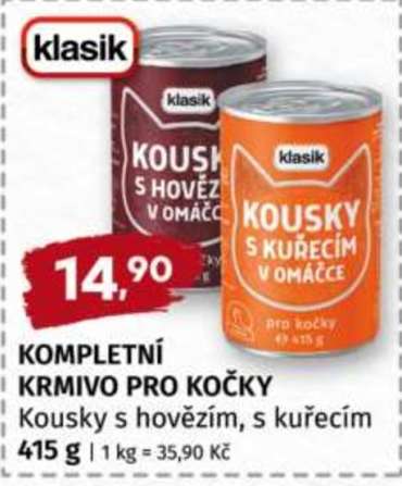 KOMPLETNÍ KRMIVO PRO KOČKY