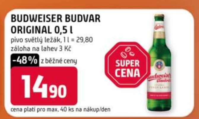 Budweiser Budvar original, 0,5 l