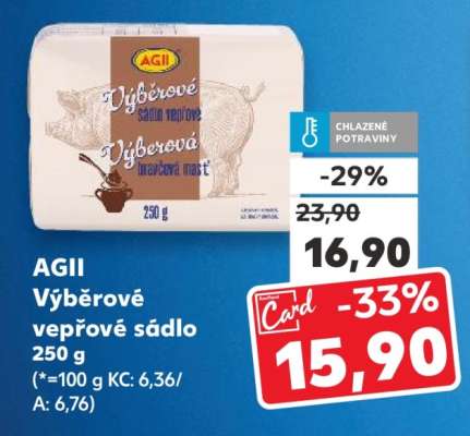 AGII Výběrové vepřové sádlo 250 g