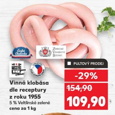 Vinná klobása dle receptury z roku 1955