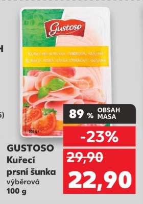 GUSTOSO Kuřecí prsní šunka výběrová 100 g