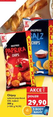 Chipsy solené/paprikové XXL balení