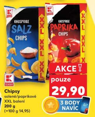 Chipsy solené/paprikové XXL balení