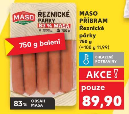 MASO PŘÍBRAM Řeznické párky