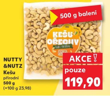 NUTTY & NUTZ Kešu přírodní 500 g