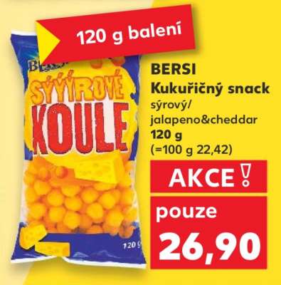 BERSI Kukuřičný snack sýrový/jalapeno&cheddar