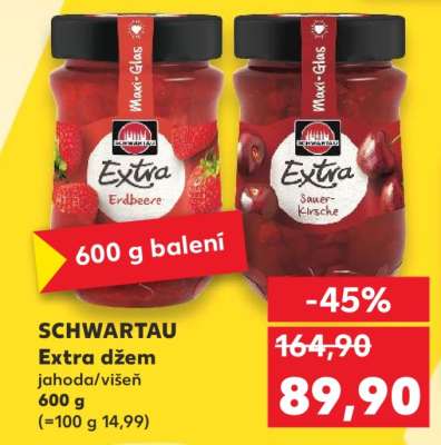 SCHWARTAU Extra džem jahoda/višeň