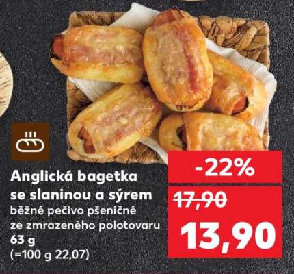 Anglická bagetka se slaninou a sýrem