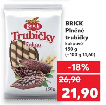 BRICK Plněné trubičky kakaové