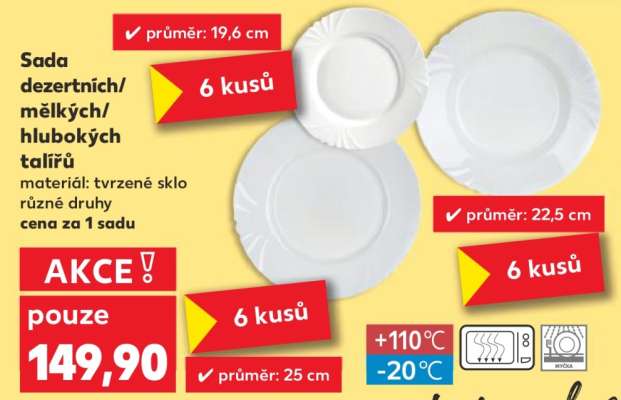 Sada dezertních/ mělkých/ hlubokých talířů