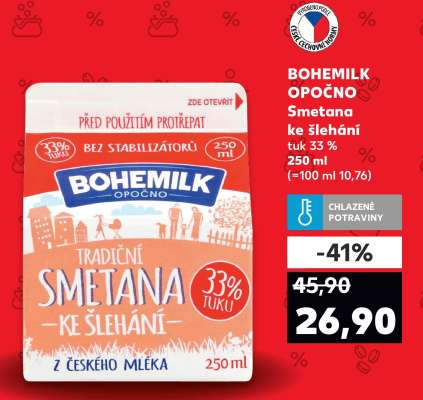 BOHEMILK OPOČNO Smetana ke šlehání