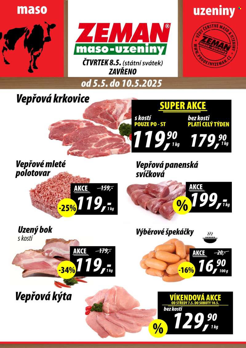 Leták ZEMAN maso-uzeniny - 5.5.2025 - 10.5.2025.