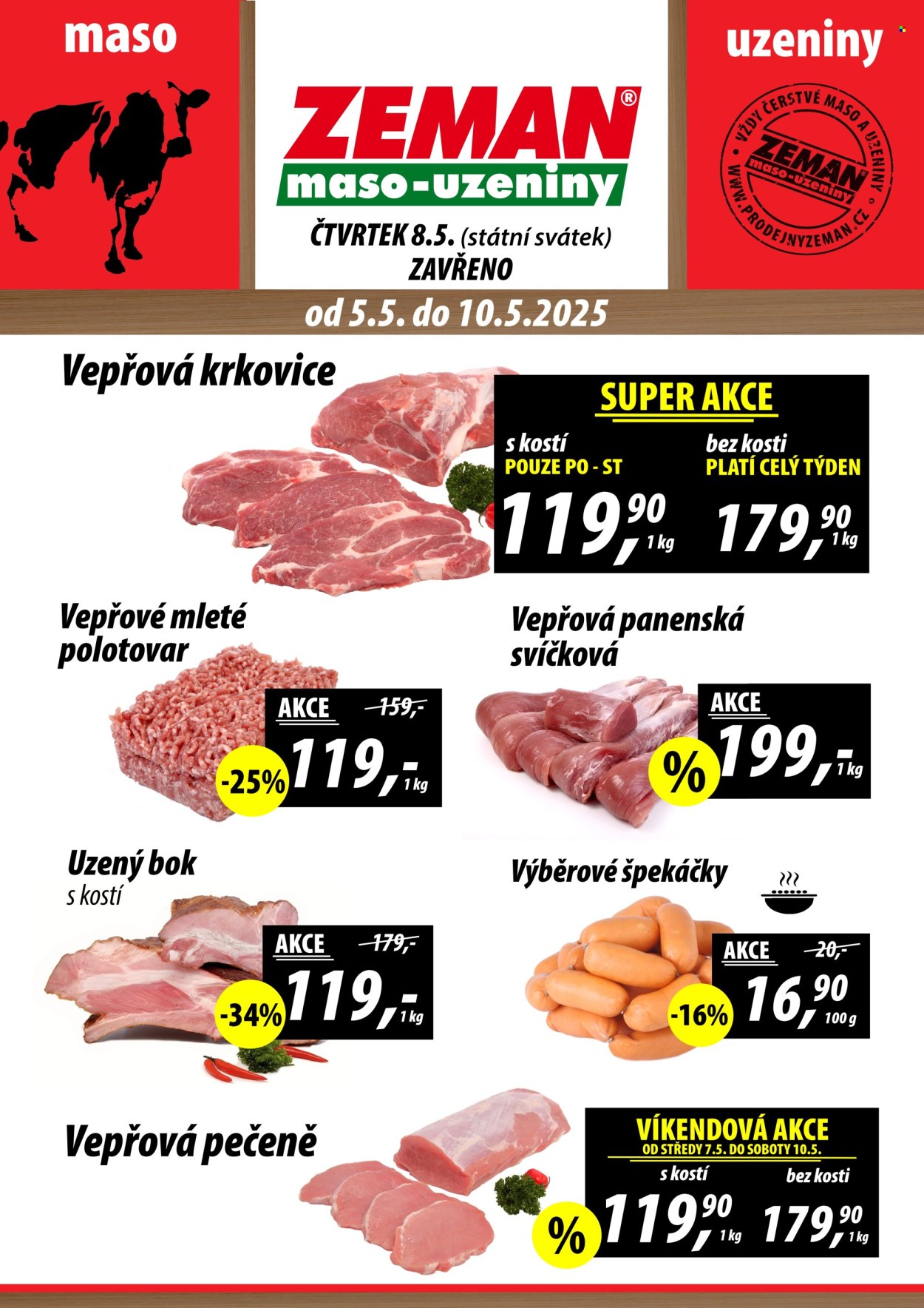 Leták ZEMAN maso-uzeniny - 5.5.2025 - 10.5.2025. Strana 1