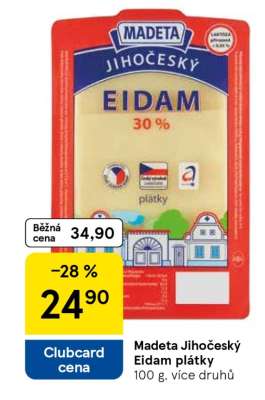 Madeta Jihočeský Eidam plátky