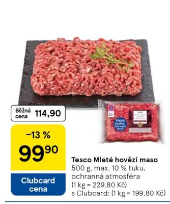 Tesco Mleté hovězí maso