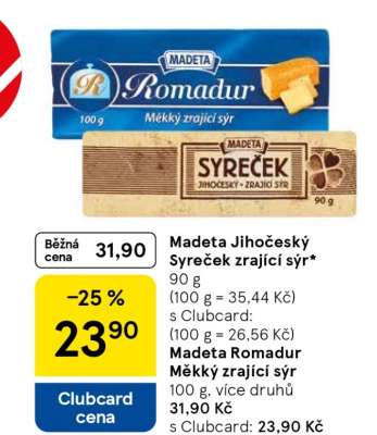 Madeta Jihočeský Syreček zrající sýr