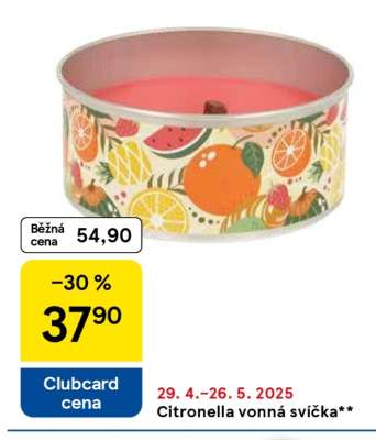 Citronella vonná svíčka