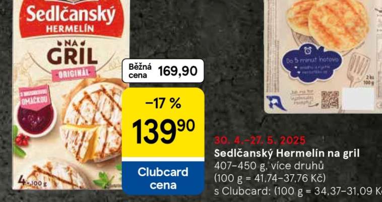 Sedlčanský hermelín na gril