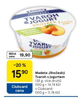 Madeta Jihočeský tvaroh s jogurtem