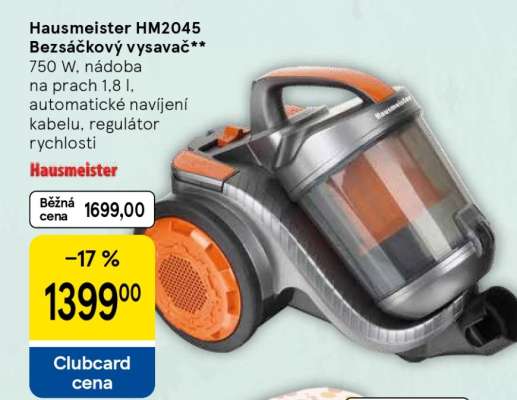 Hausmeister HM2045 Bezsáčkový vysavač