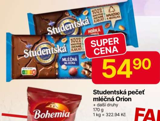 Studentská pečeť mléčná Orion