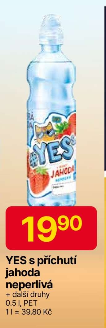 YES s příchutí jahoda neperlivá