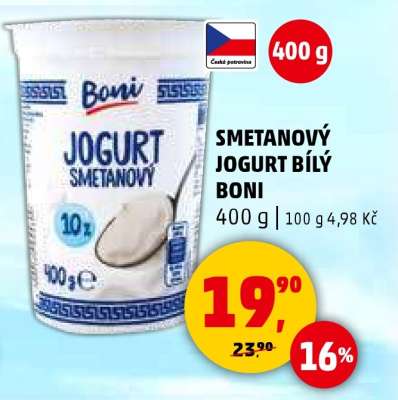 SMETANOVÝ JOGURT BÍLÝ BONI
