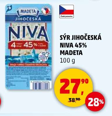 SÝR JIHOČESKÁ NIVA 45% MADETA