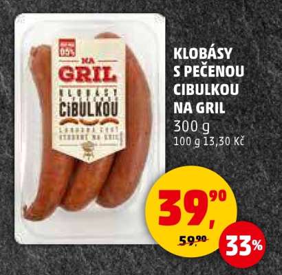 KLOBÁSY S PEČENOU CIBULKOU NA GRIL