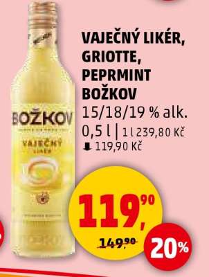 Vaječný likér, Griotte, Peprmint Božkov
